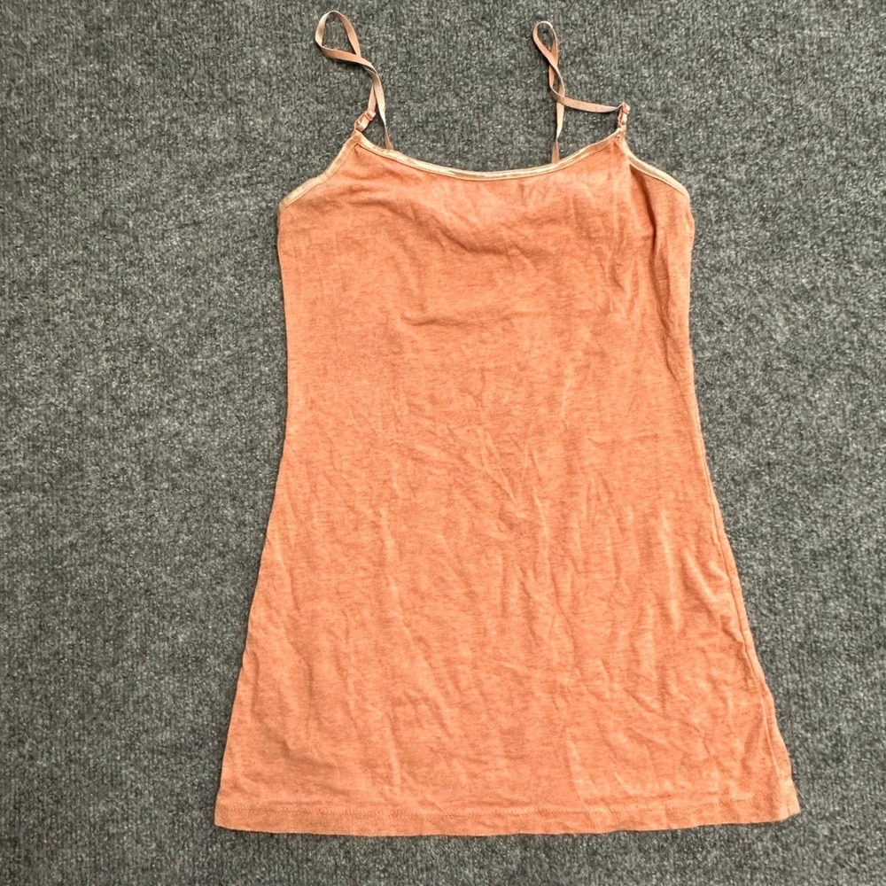 Ambiance Cami Womens Size S Orange Heathered Cotton Blend Adjustable Strap Tank